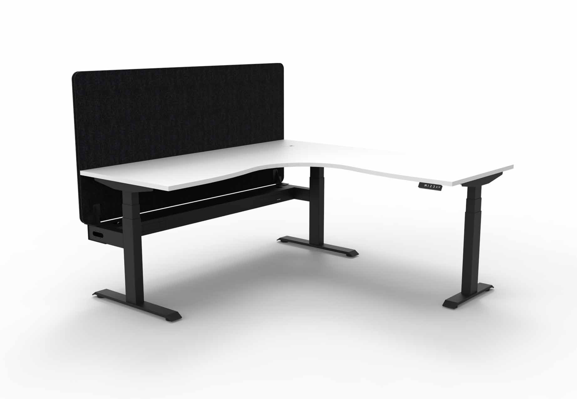 Boost+ Corner Workstation with Cable Tray and Eco Screen